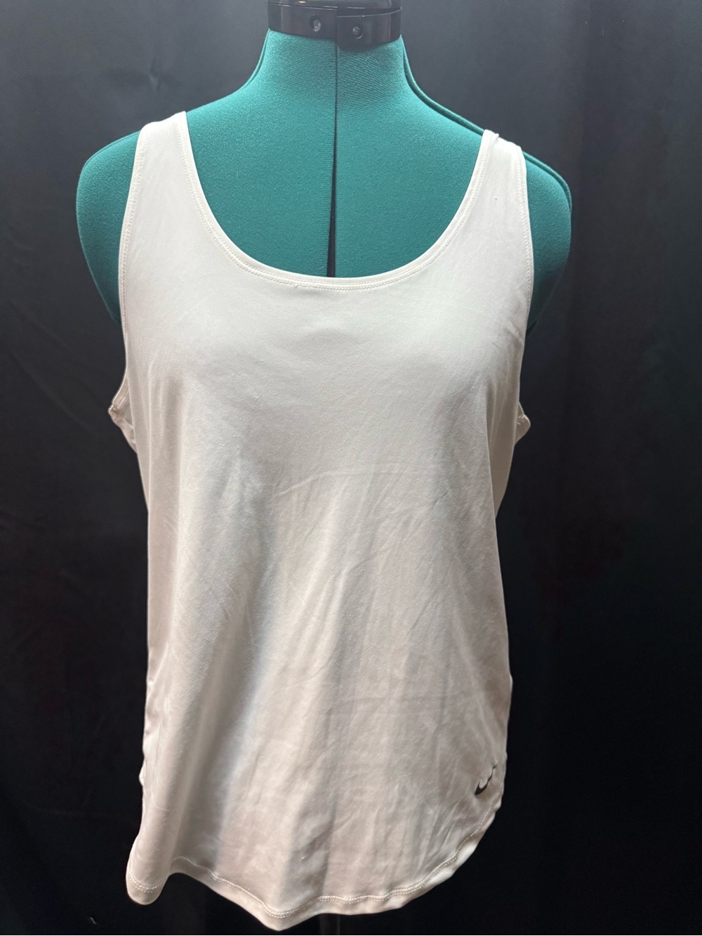 Nike Women's White Scoop Neck Tank Top with Black back straps